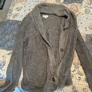 Lightly worn heather gray cardigan with button details